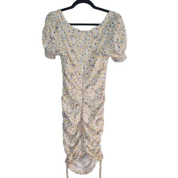 BARDOT Floral Mini Dress Feminine Babydoll White/Yellow/Gray Women's Size 6 - Picture 7 of 10